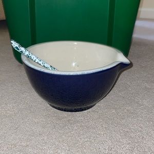 Vintage Deltis Cobalt Blue Pottery Mixing Bowl!
